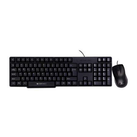 Zebronics Wired Keyboard and Mouse Combo with 104 Keys and a USB Mouse with 1200 DPI